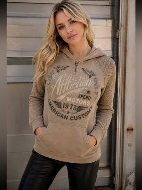 Affliction Graphic Lightweight Hoodie Top